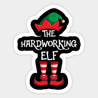 Hardworking Elf Matching Family Christmas Sticker